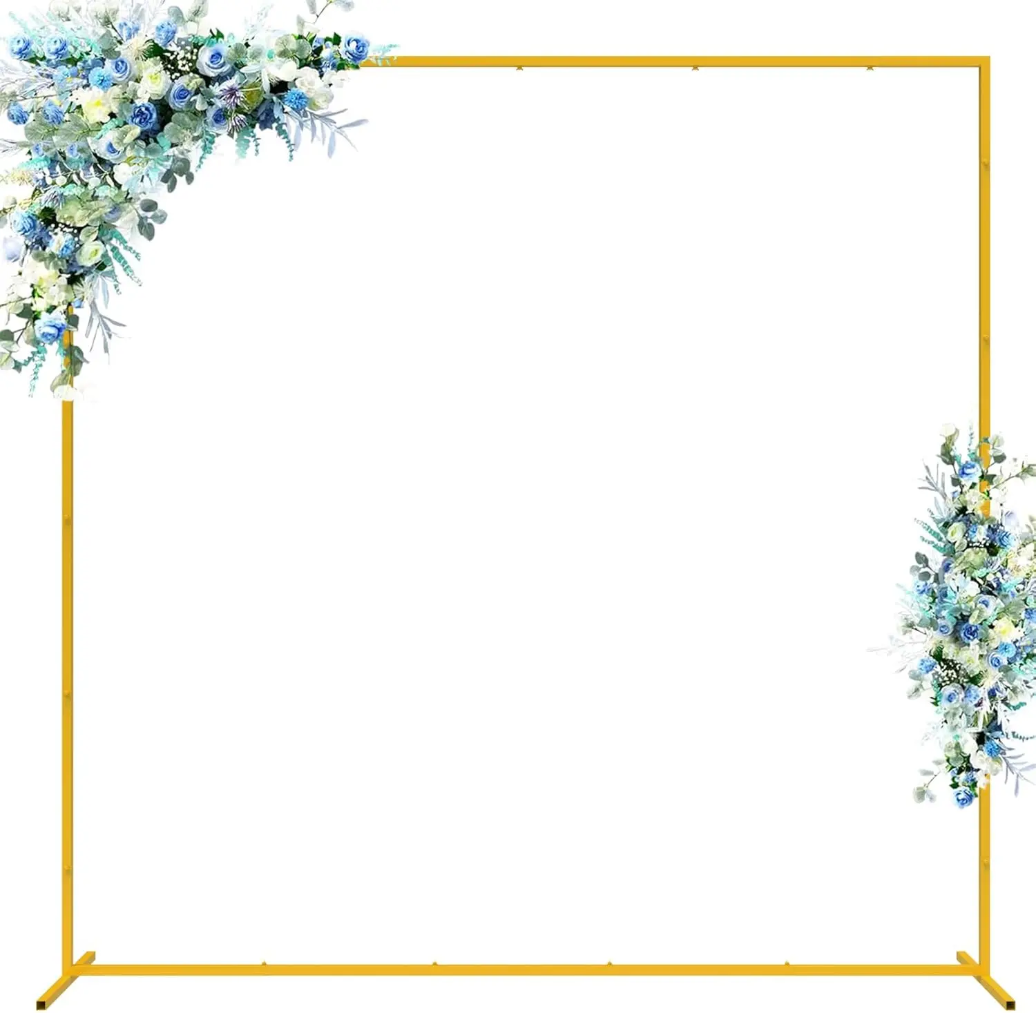6.6FTx6.6FT Square Rust-Proof Gold Metal Wedding Arch Backdrop Stand Set, Balloon Garden Arbor Frame for Romantic Vibe Wedding Party, Birthday Shower, Photo Booth Studio Decorations, Backdrop Frame, Rust-Proof Coat