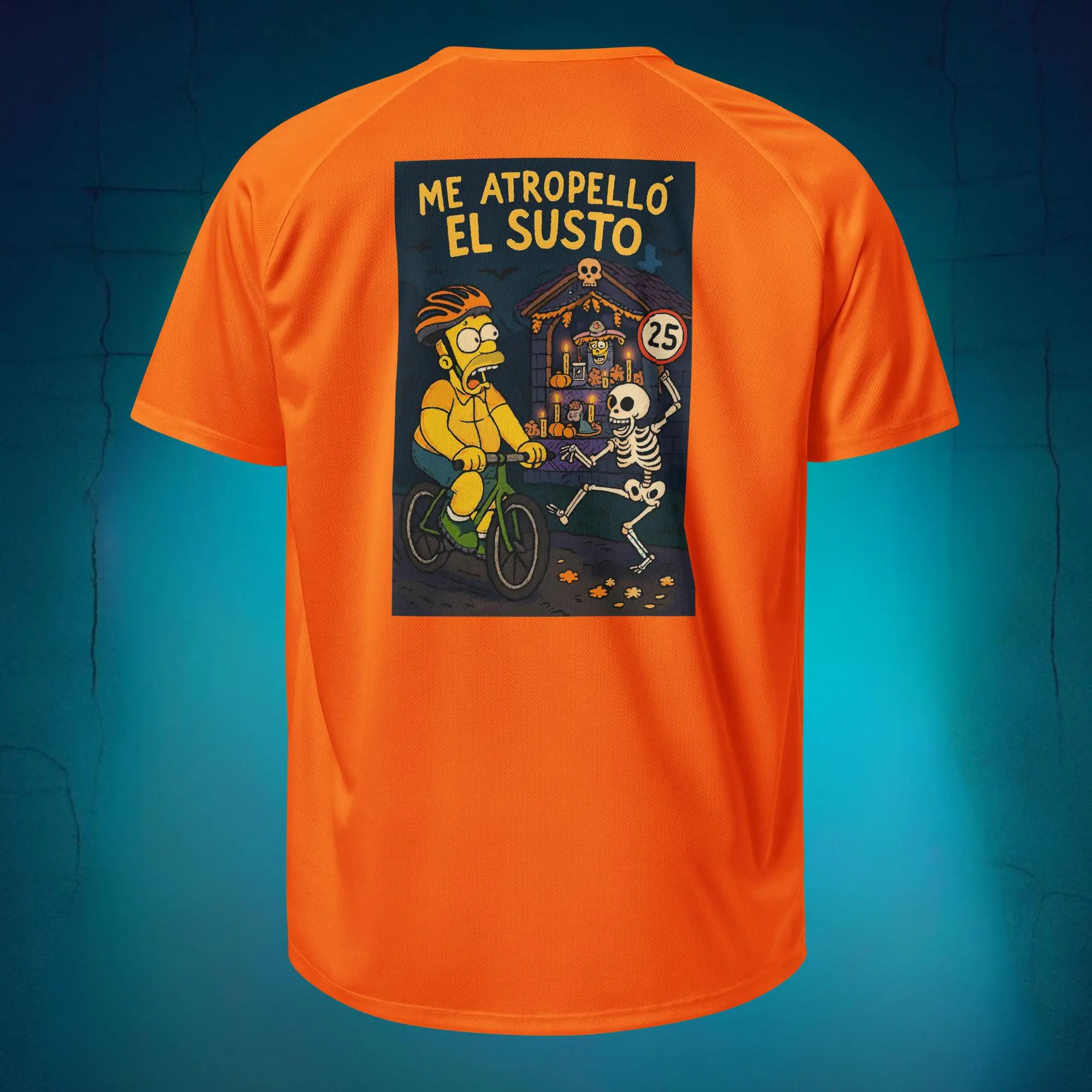 Me Atropelló el Susto Jersey | Funny Skeleton Cyclist Día de Muertos Sports Jersey