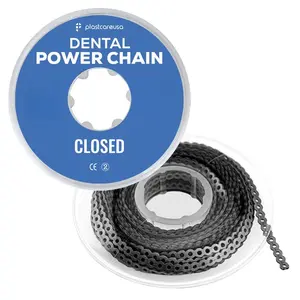 Black Dental Power Chain (Closed) – 15 ft Orthodontic Elastic Chain for Braces
