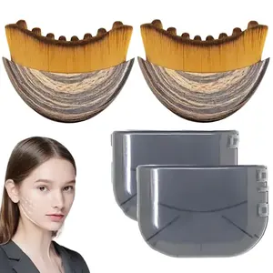 2PCS Lymphatic Contour Face Brush for Jawline & Chin Sculpting Dry Brushing Massager for Lymphatic Drainage & Facial Fatigue Relief Ergonomically Designed to Fit The Skin Precisely Beauty Roller Daily