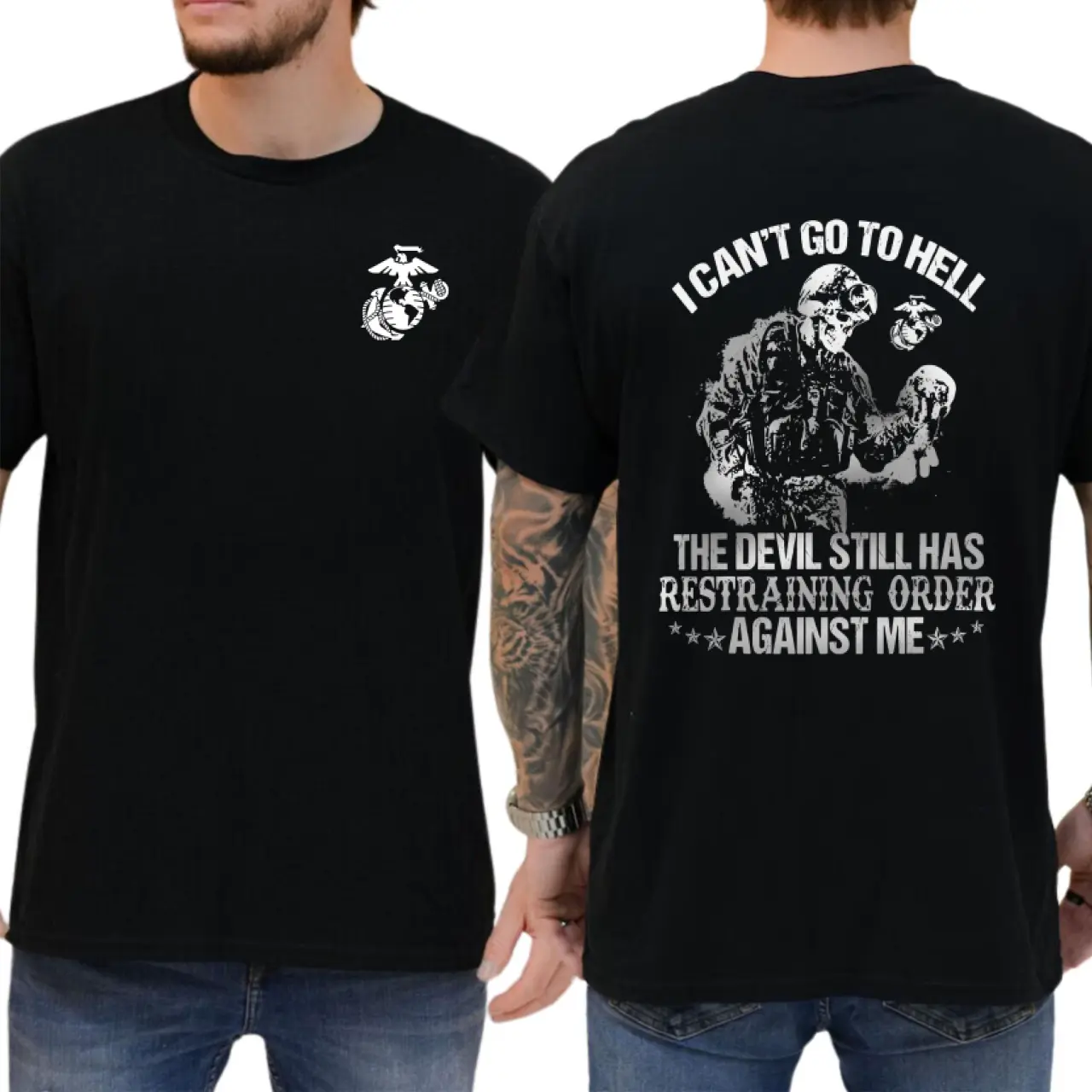 USMC Devil Dog Shirt, Tactical Marine Corps Graphic Tee, Military Humor Veteran T-Shirt