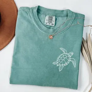 Comfort Colors Sea Turtle Graphic Tee: Vintage Beach T-Shirt