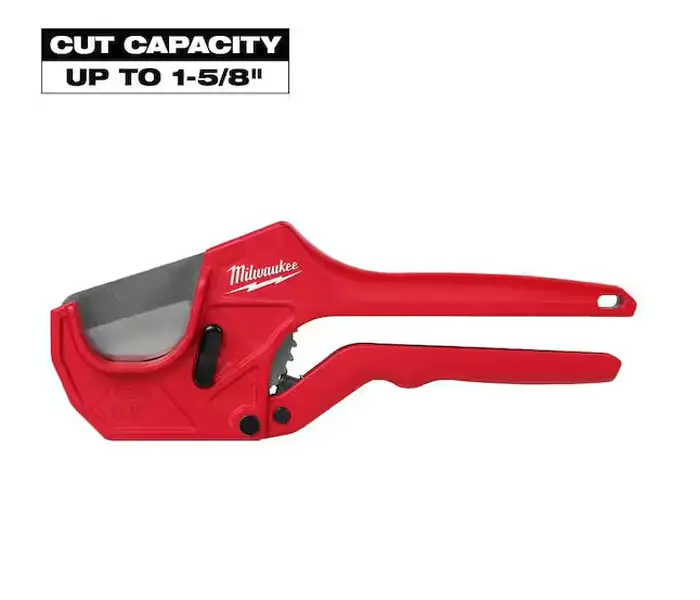 Milwaukee 1-5/8" Ratcheting PVC and Tubing Cutter 48-22-4220, One-Handed Lock, 1-5/8" Max Capacity