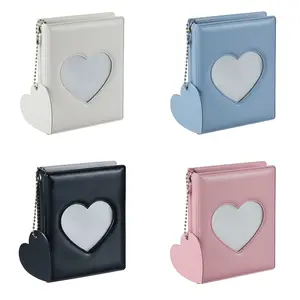 Small Photo Album Book with 32 Pockets, 3" Mini Pockets Photo Card Album, Kpop Photo Protector Sleeves for Home & Office & School, Gift Organizer