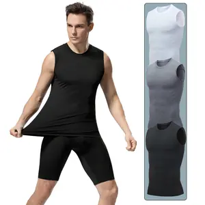 Men's short-sleeved sports fitness basketball running track and field high-elastic quick-drying compression moisture-absorbing vest bottoming shirt