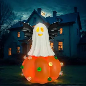 LED Jack O’Lantern with Glowing Eyes & Smile, Battery Powered Resin Pumpkin Light for Indoor & Outdoor Halloween Decor decoración  halloween halloween treat pumpkin  decorations