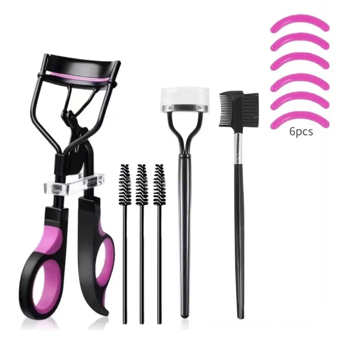 Eyelash Curler with Eyelash Combs & Brushes, Summer Gifts, 12pcs/set Lash Curler Kit, Classic Lash Curler with Replacement Pads & Eyelash Separator To