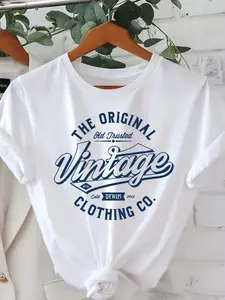 Plus Size - Plus Size - Casual Women'S Short-Sleeve Round Neck T-Shirt Featuring a Retro 1997 Design, Made from Breathable.This White Shirt Is Perfect for Summer, Machine Washable, And Comes in Plus Sizes Ranging from 1XL to 5XL