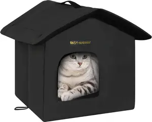 Rest-Eazzzy Outdoor Cat House, breathable and waterproof for stray cats, with mat and fixing clips, easy to install, summer sun protection cat nest