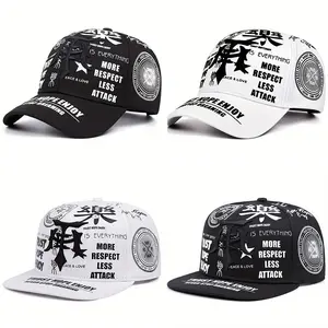 High Quality Embroidery Graffiti Series Unisex Baseball Cap Trendy American Street Retro Adjustable Button Outdoor Windproof Hat Acrylic Material 55-64CM Size mink  cowboy wicker cynthia pia  headband bradley  martyn