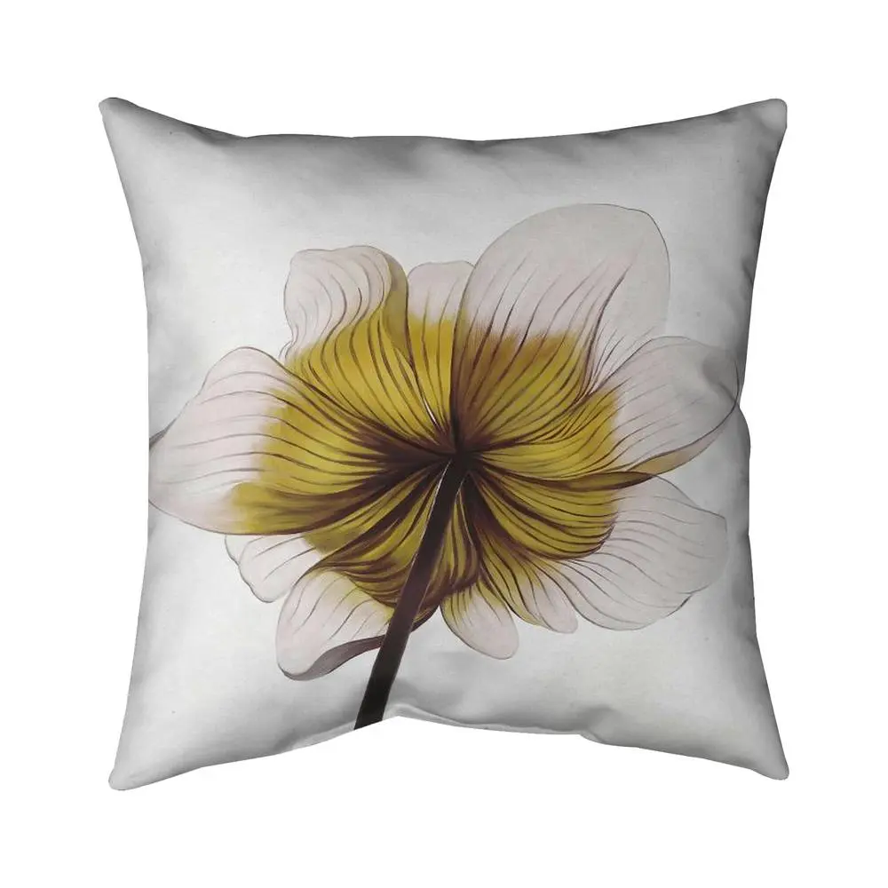 Begin Home Decor 5541-1616-FL195-2 16 x 16 in. Beautiful Anemone Yellow Flower Pillow - Floral Home Decor
