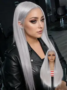 Lehanhair 13X6  Front 28 Inch Long Straight Lace Frontal Wig With Baby Hair Pre-Plucked Synthetic Wigs With Natural Hairline Upgraded Process  Softness  Smoothness For Daily New Year Christmas Use Glueless Straight Wigs