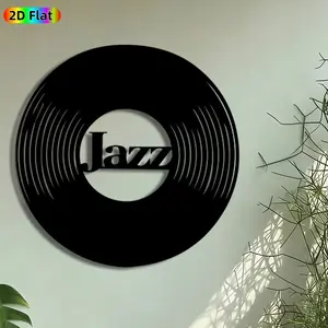 1pc Jazz Vinyl Record Metal Wall Art, Retro Music Statue Mural, Intricate Craftsmanship, Vintage Ironwork, Perfect for Housewarming, Anniversary Decor, Perfect for Living Room Bar Studio Decor, Ideal Gift for Jazz Music Enthusiasts.