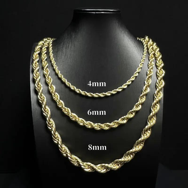 Elegant Gold Twisted Rope Necklace, Classic Minimalist Chain