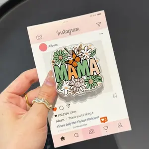 Floral Mama Phone Grip Daisy & Wildflower Mom Grip Stand with Monarch Butterfly, Cute Spring Aesthetic Phone Holder, Mother’s Day Gift