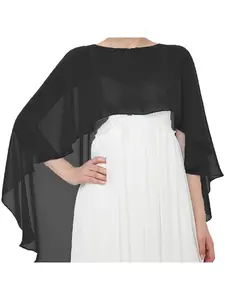 New evening dress pashmina hooded cape thin chiffon solid color scarf sun protection breathable monochrome long cape Boho Style Shawl