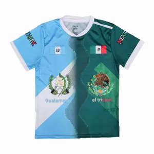 Guatemala & Mexico Soccer Jersey Unisex Official Team Colors National Flags Design for Fans