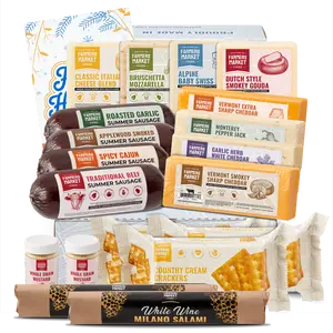 Farmers Market Foods Ultimate Charcuterie Collection Gift Box with All-Natural Summer Sausage, Premium Wisconsin Cheese, Salami, Crackers, and Whole Grain Mustard