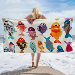 Super soft and quick drying beach towel, enlarged and thickened, super absorbent polyester fiber, essential for outdoor beach vacation, portable and quick drying bath towel, colorful, solid color, lightweight picnic pad, beach sunscreen towel