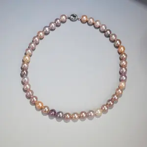 YA437-45-T 9-11mm Purple Pearl Necklace fresh water pearls