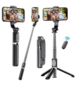 Telescopic Selfie Stick Tripod Monopod Stand Mobile Phone Support Wireless Gimbal Stabilizer for iPhone Android Holder with Remote Control