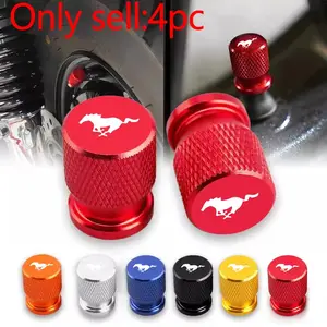 4pcs Car Tire Valve Caps for Bronco, Anti Dust Valve Air Stem Cover, Durable Material, Compatible with Mustang, Ford Fiesta, Kuga, Mondeo, St, Fusion, Explorer