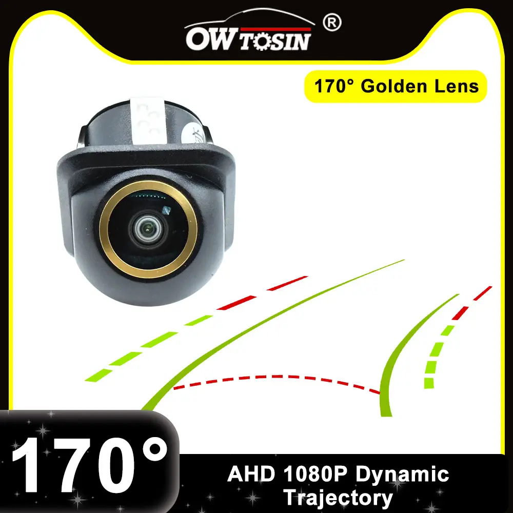 AHD Golden Fisheye Dynamic Trajectory Reverse Camera Universal Night Vision170° Backup Vehicle Rear View Car Camera