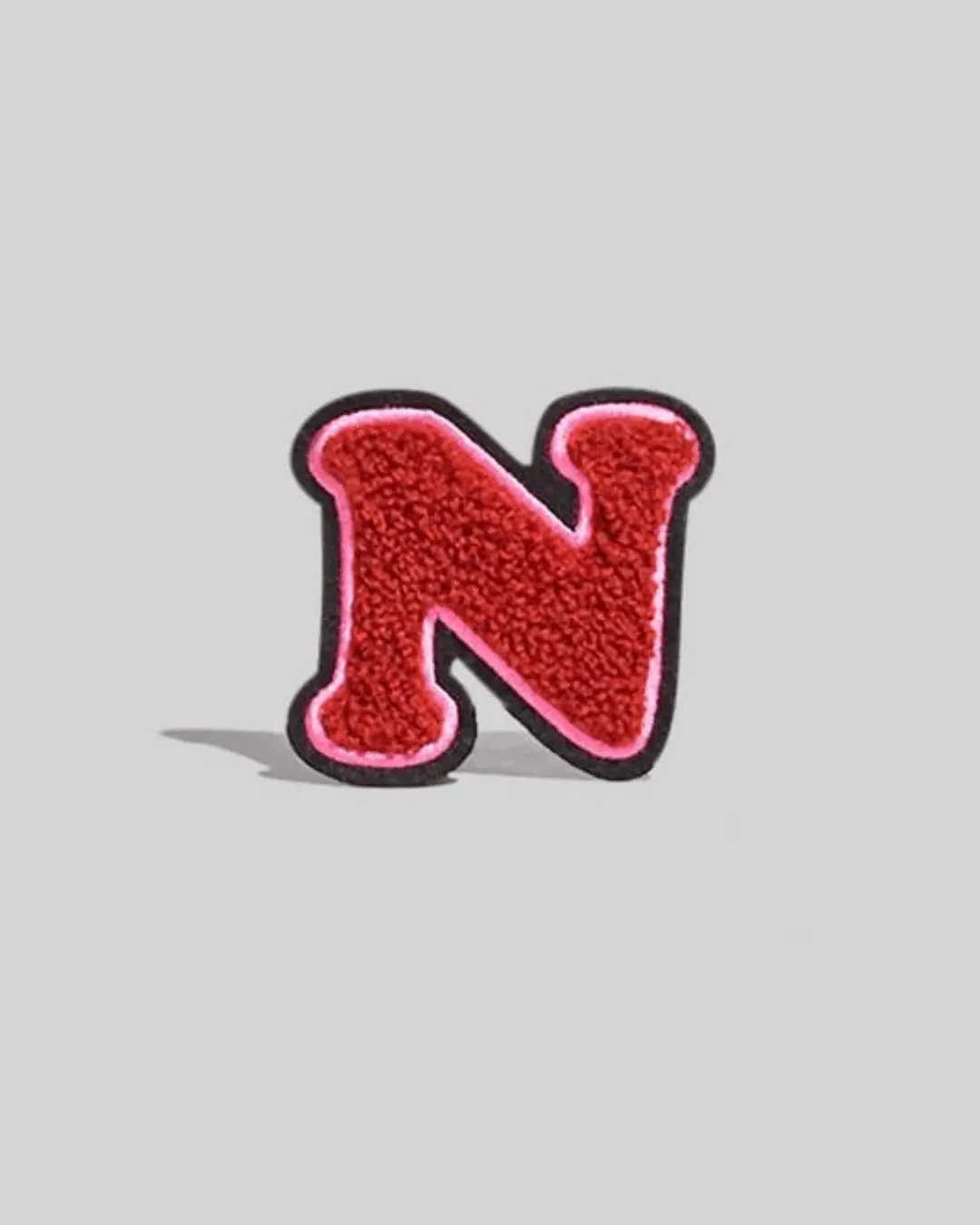 N Maroon Chenille Varsity Letter Patch - Small