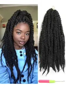 Afro Kinky Curly Synthetic Hair Extensions, 18 Inch Medium Length Wig, 30 Pieces, Suitable for Men Women and Kids, Daily Party Wear