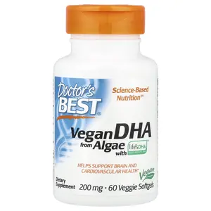 Doctor's Best Vegan DHA from Algae with Life's DHA™ , 200 mg, 60 Veggie Softgels