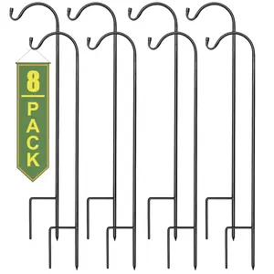 Sorbus Shepherds Hooks for Outdoor - Set of 8 Extendable Garden Planter Stakes - Heavy Duty - Up to 6.5 Lbs. (8 Pack) Organiser Steel