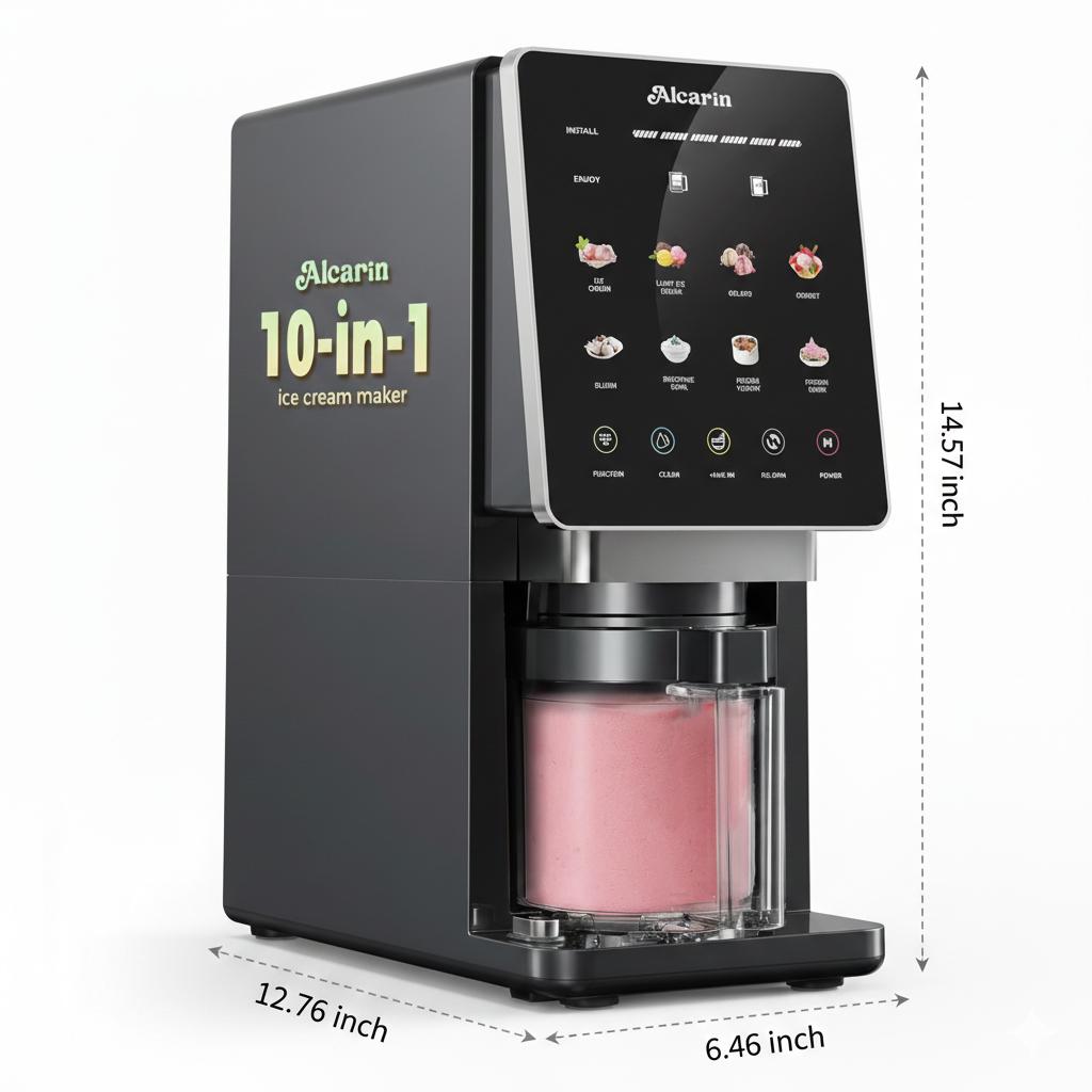 Electric Ice Cream Maker Machine for Homemade, Frozen Treat, Gelato, Yorgurt, Sorbet, Mix-in & More, 10 One-Touch Programs with 3 Pints, Keto, Vegan, Dairy-Free Options