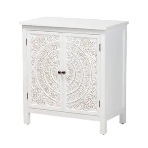 Baxton Studio Yelena Traditional Multipurpose Shelving and Cabinet, 2-Shelf, White