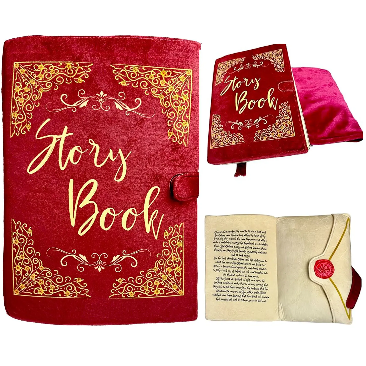 Story Book Pillow, Openable Throw Pillow, Plush Pillow with Blanket & Storage Compartment, Decorative Throw Pillows, Kids Pillows for Sleeping,17"x12"x4