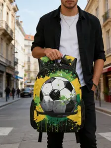 Flawless Zipper Backpack, Thickened Shoulder Straps, Spacious Compartments, Ultimate Accessory for Football Culture Fans