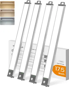 16in Under Cabinet Lighting with Remote, LED Motion Sensor Light Indoor, Rechargeable Closet Lights Wireless, Dimmable, 3 Color Temps, Magnetic Under Counter Lights for Kitchen, Pantry, Stair, 4 Pack