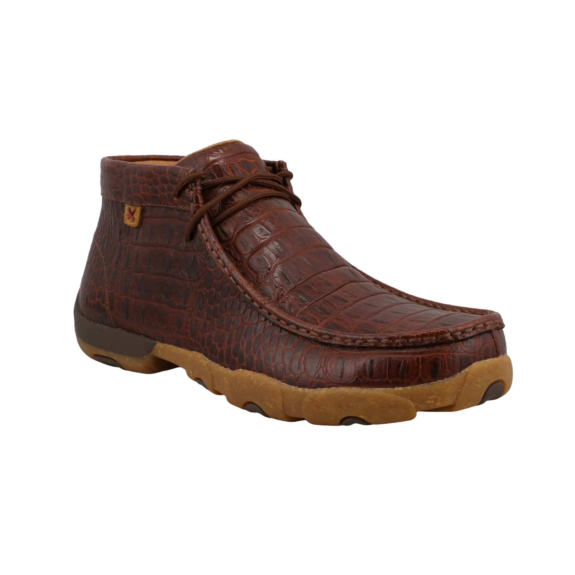 Twisted X Men's Ginger Brown Caiman Print Chukka Driving Mocs MDM0103