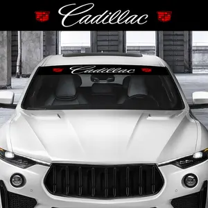Cadillac Car Windshield Sticker, Waterproof Sunproof Heat Resistant Decoration, Custom Style Modification Decal, No Residue Removal