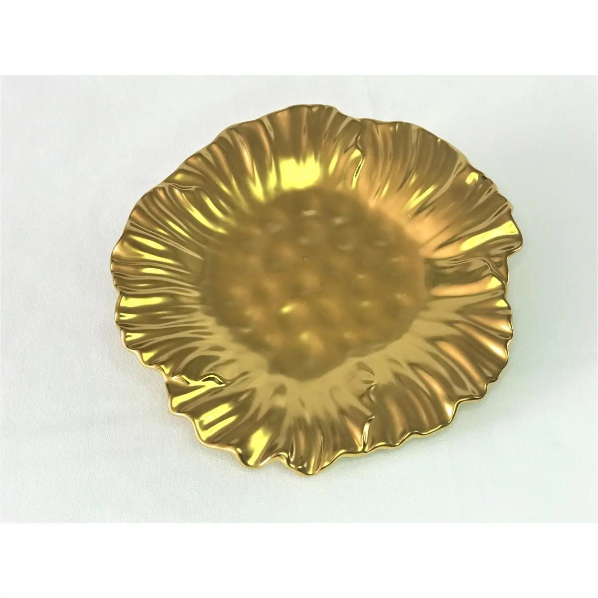 Leeber Limited 69322 Botanic Collection Titanium Ceramic Sunflower Serving Platter, 10.25in Kitchen Tableware