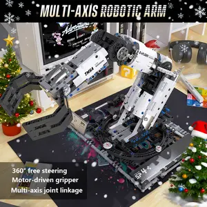 Uncle Brick Mechanical Technicla Arm Building Blocks Set with Remote Control 784Pcs STEM Educational Toys for Boys Girls 6+ RC Robotic Arm Ultra-Smooth Power Gears Gripping Claws Fantastic Christmas and Birthday Gift!