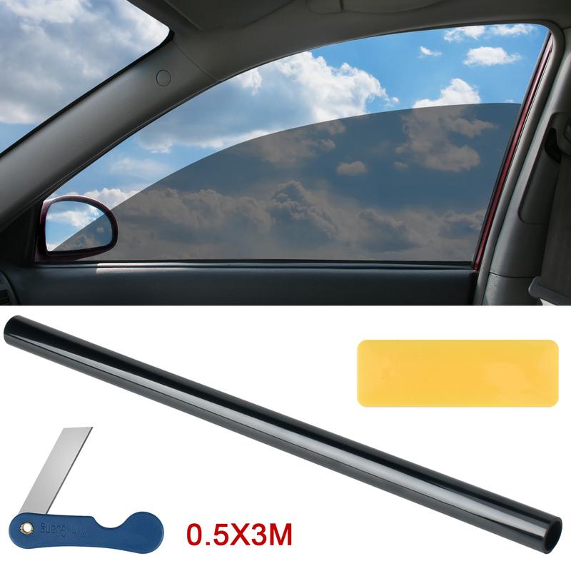 Window Tint Film 20" X10FT , 600CM Uncut Roll Window Tint Film 1%, 5%, 15% , 25% , 35%, 50% VLT Window UV Blocking and Privacy Film,All Car Side & Rear Window Tint for Home Office，Paper tube with pearl cotton, windshield
