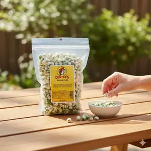 Buc-ee's Wasabi Peas - Bold Crunch with Fiery Kick Green Peas Roasted for Maximum Crispness & Spicy Wasabi Flavor Perfect for On-the-Go Snacking - Natural, Protein