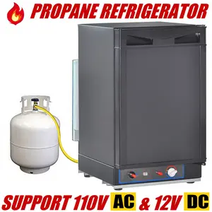 Mini Fridge Gas Propane Refrigerator RV Fridge Compact Freestanding AC/DC 1.4 Cu