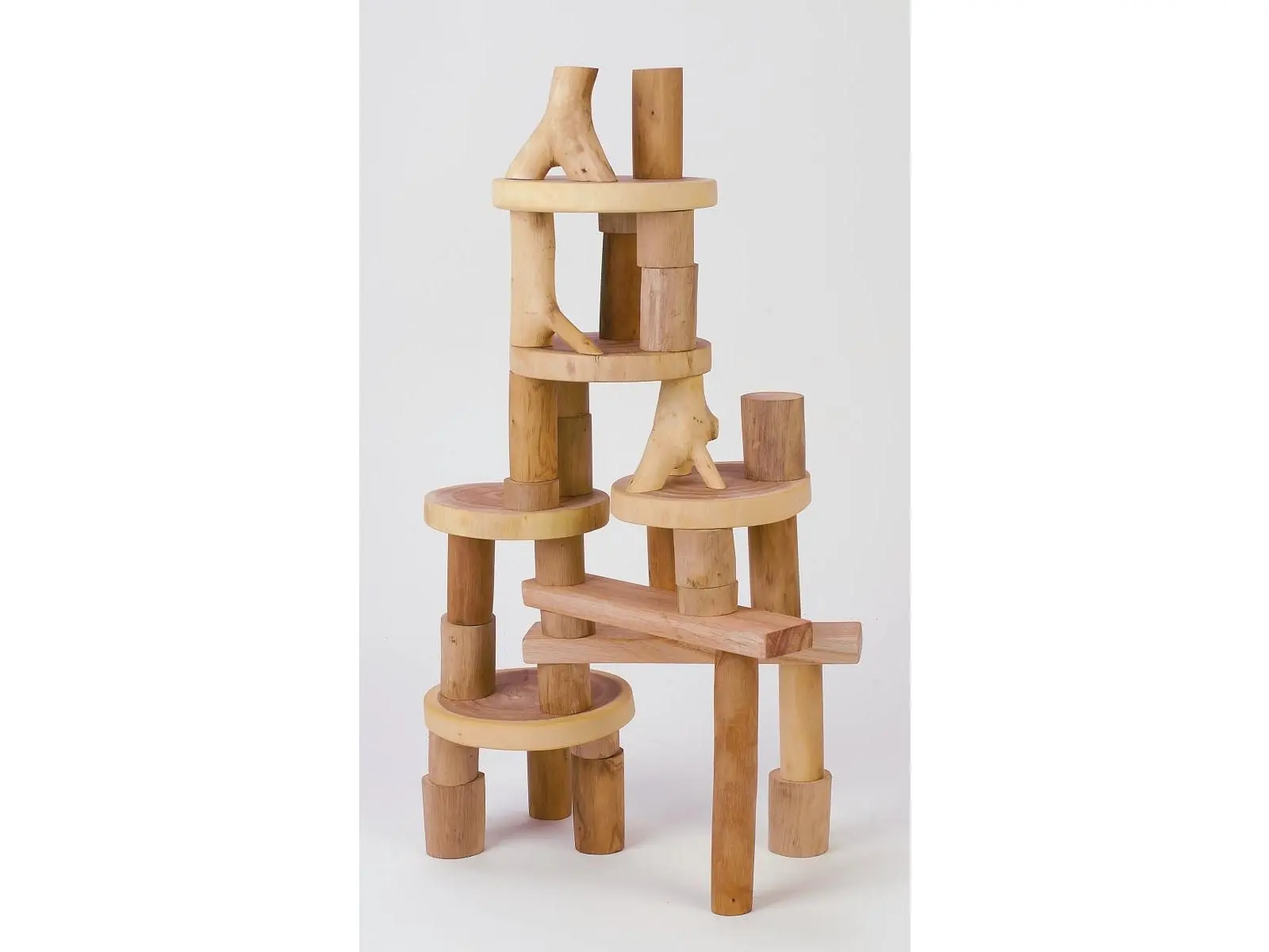Smooth Wooden Building Blocks - Natural - 36 Piece Set - Eco-Friendly Design