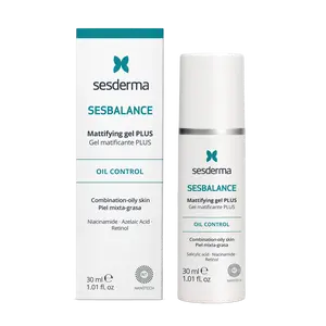Sesderma SESBALANCE Mattifying Gel Plus Intensive Matte 30ml for Combination Oily Skin with Oil Control Niacinamide Azelaic Acid Retinol