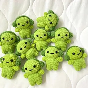 [Full Version] Amigurumi Smiski Doll KeyChain - Mini Crochet Green Doll - Cute Keychain or Home Decor - Gift for Kids & Collectors