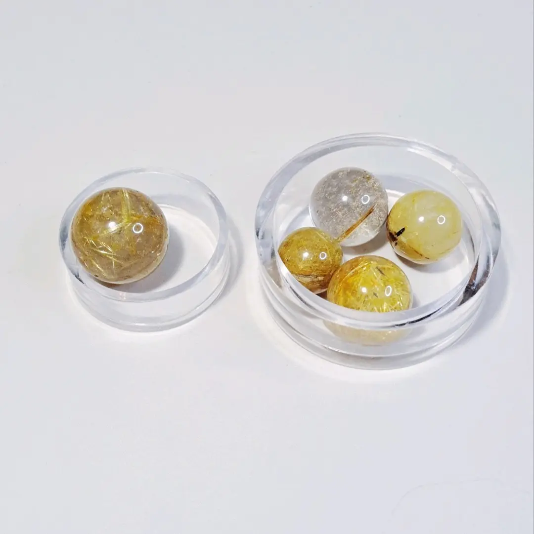 Natural Golden Rutilated Quartz Crystal Sphere Set - TikTok Shop
