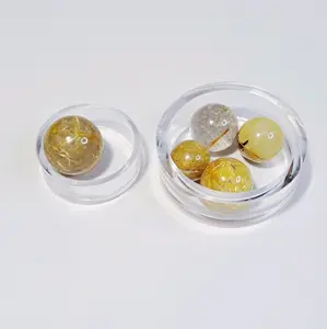 Natural Golden Rutilated Quartz Crystal Sphere Set