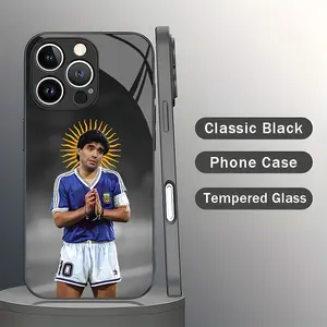 IPhone 17 Promax Maradona Phone Case Tempered Glass Anti Drop, Anti Sweat Suitable for iPhone 16 15 14 13 12 11 Plus Air Xs Samsung A03-A56 S10-S25 Series Protective Shockproof Rugged Case Protection Football