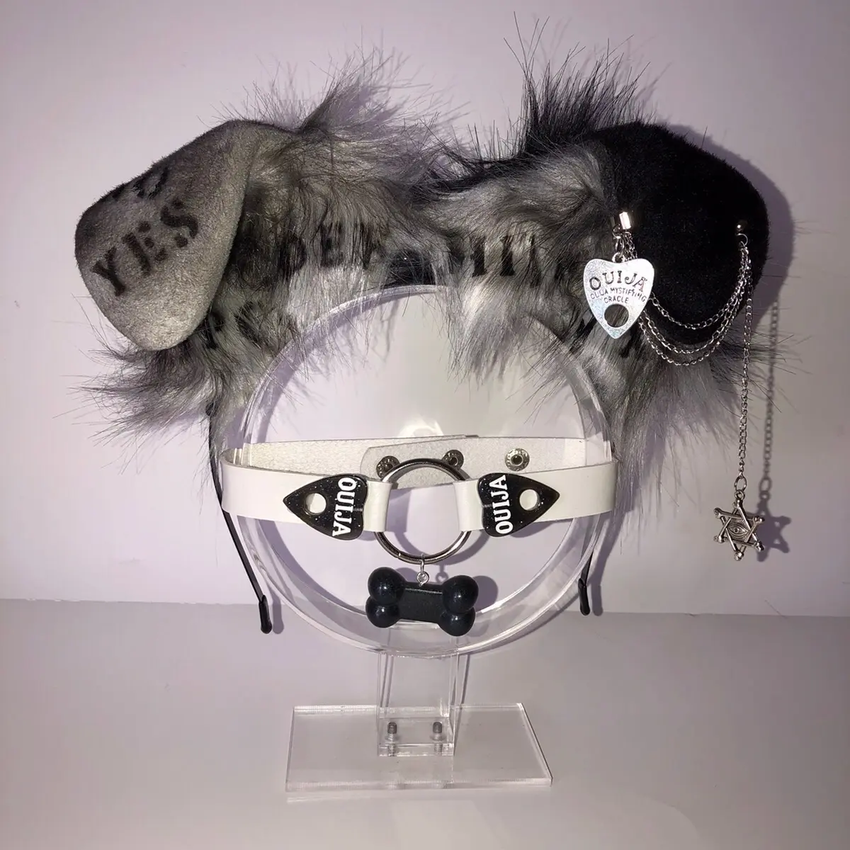 ouija print ear headband Halloween cosplay costume witch necklace